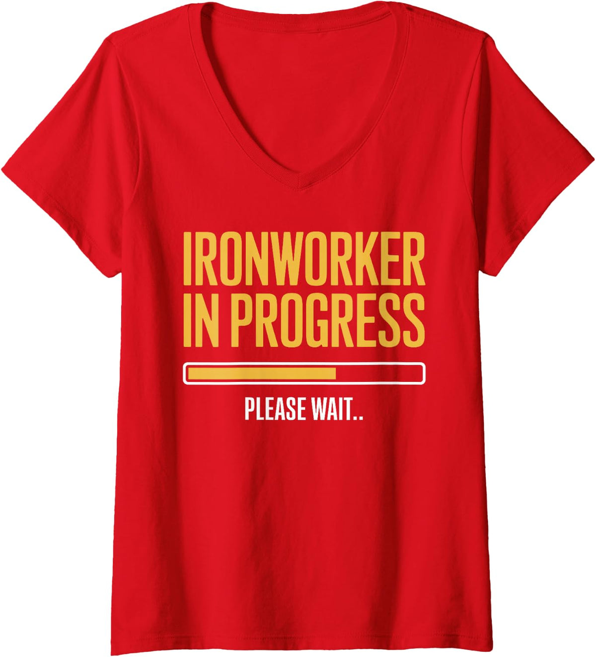 Women's Ironworker in Progress Worker V-Neck T-Shirt - Red