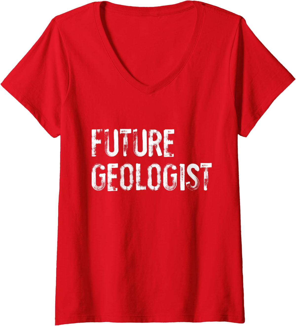 Women's Future Geologist Funny Geology Student V-Neck T-Shirt - Red