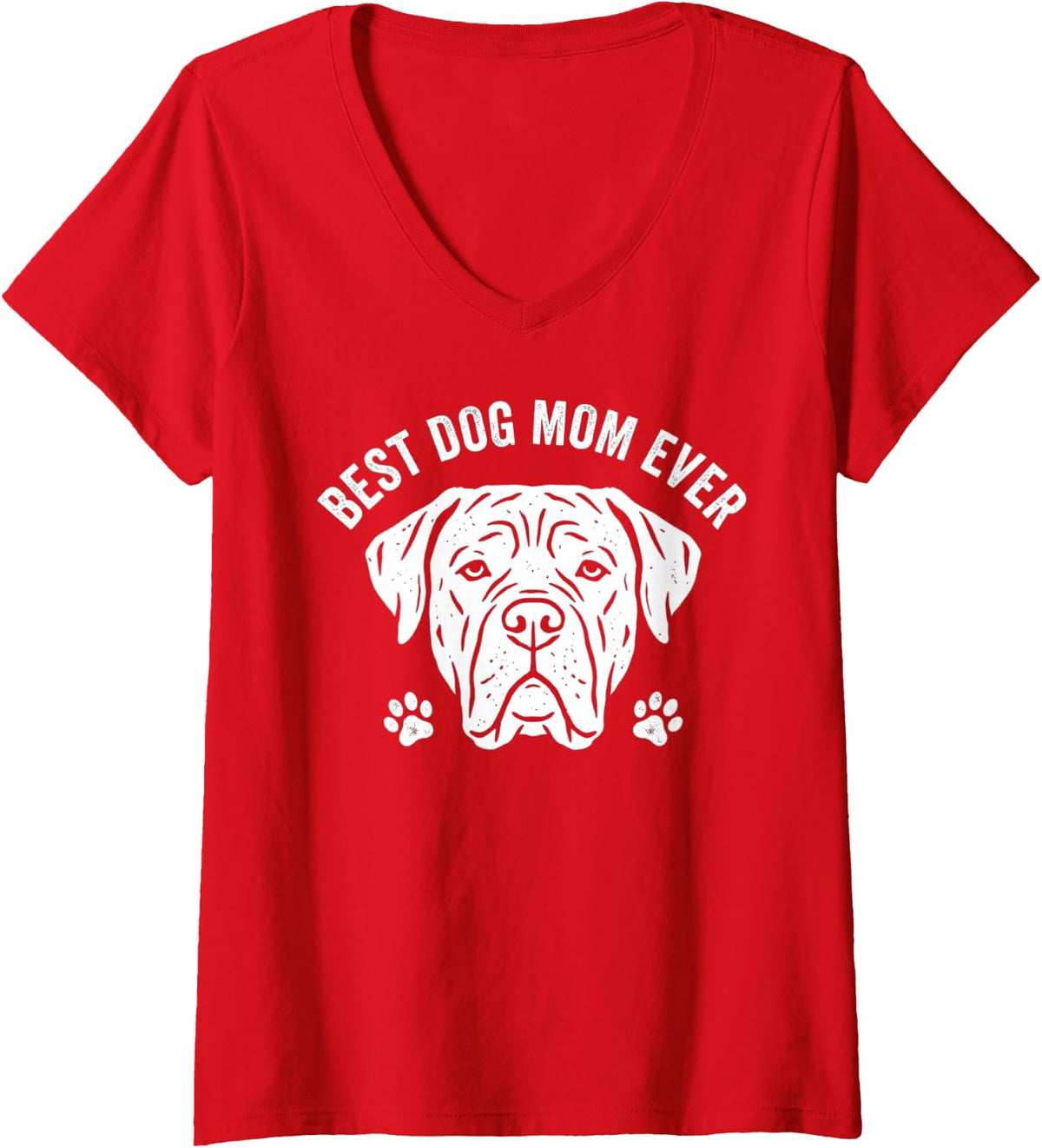 Women's Cane Corso MOM Proud Love Best Ever Owner Puppy Lover V-Neck T-Shirt - Red