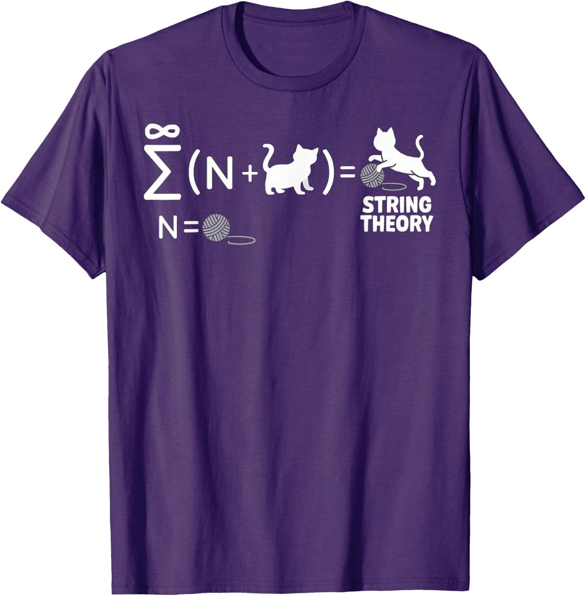 String Theory Quantum Physic Physicist Schrodinger's Cat T-Shirt - Purple