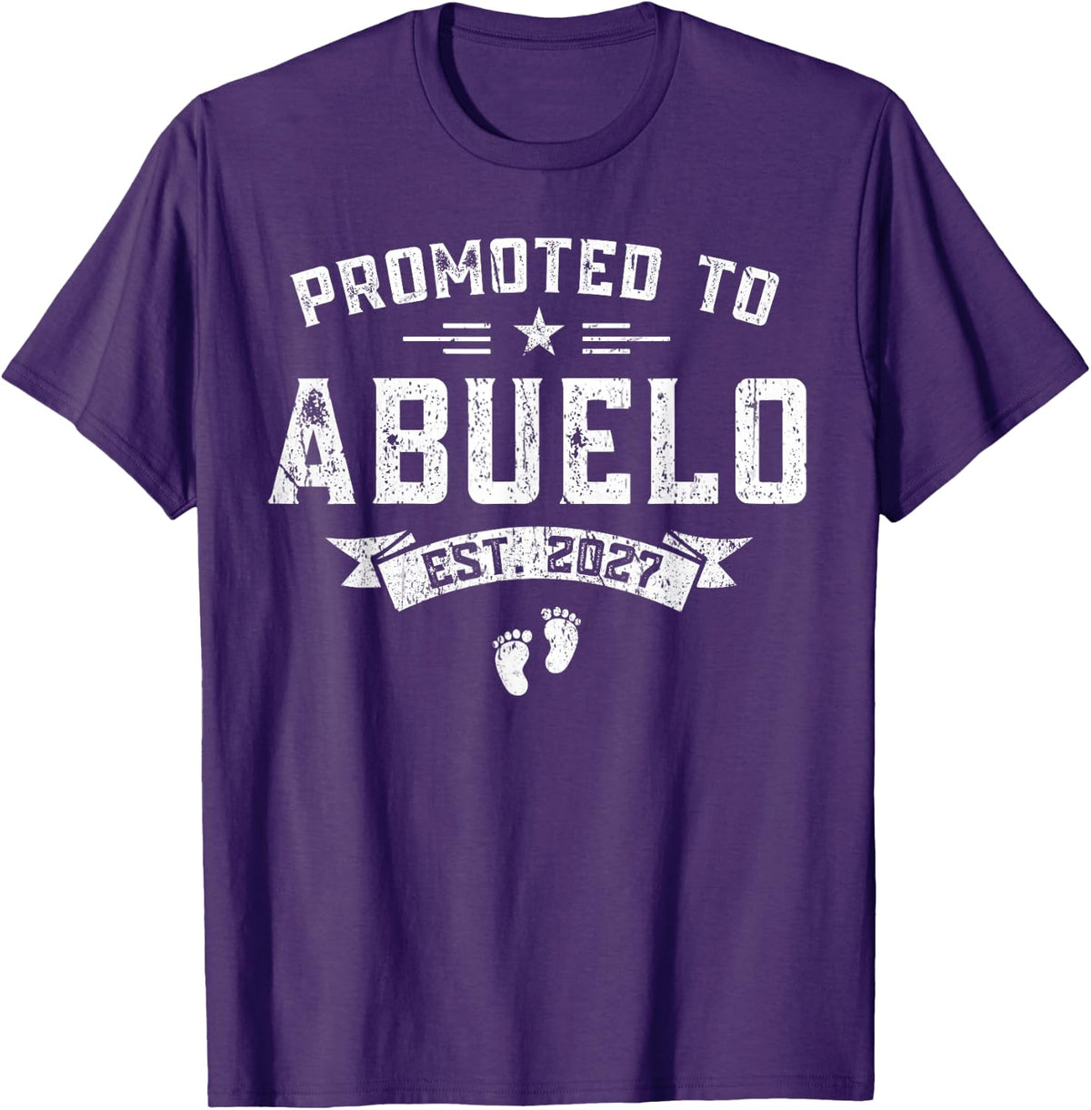 Promoted to Abuelo 2027 New Grandbaby Announcement T-Shirt - Purple