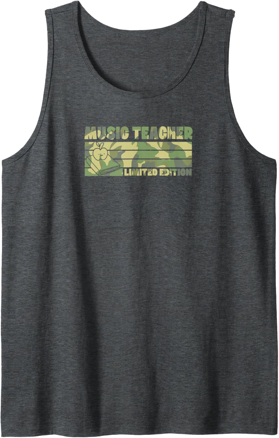Music Teacher Limited Edition Retro 70s Style Teacher Sleeveless Tank Top - Dark Heather Grey