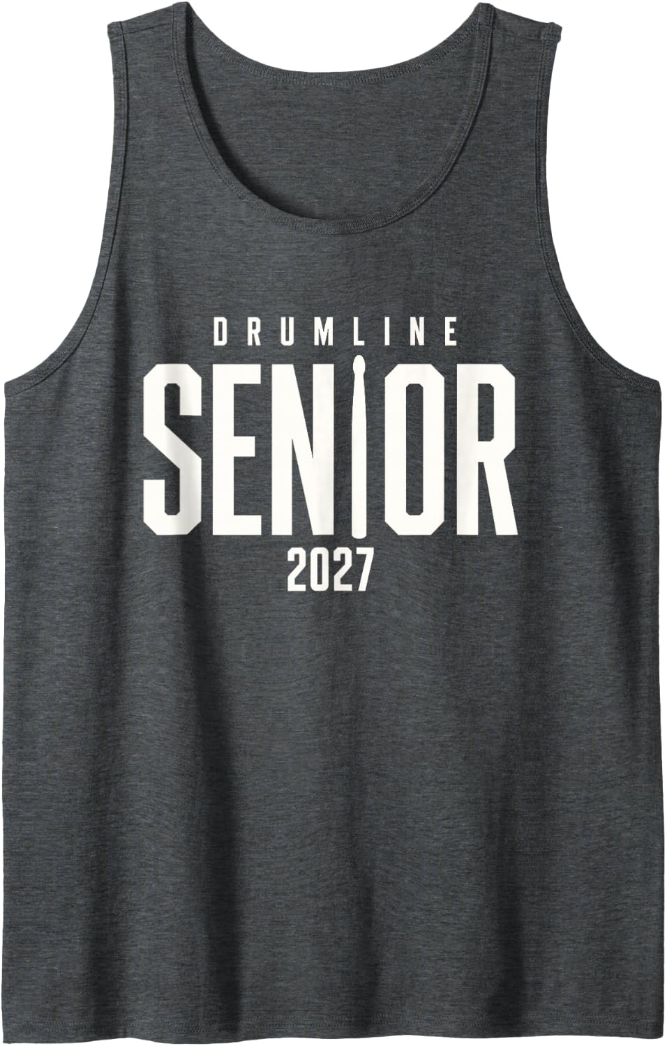 Drumline Senior 2027 Marching Band Graduation Tank Top - Dark Heather Grey