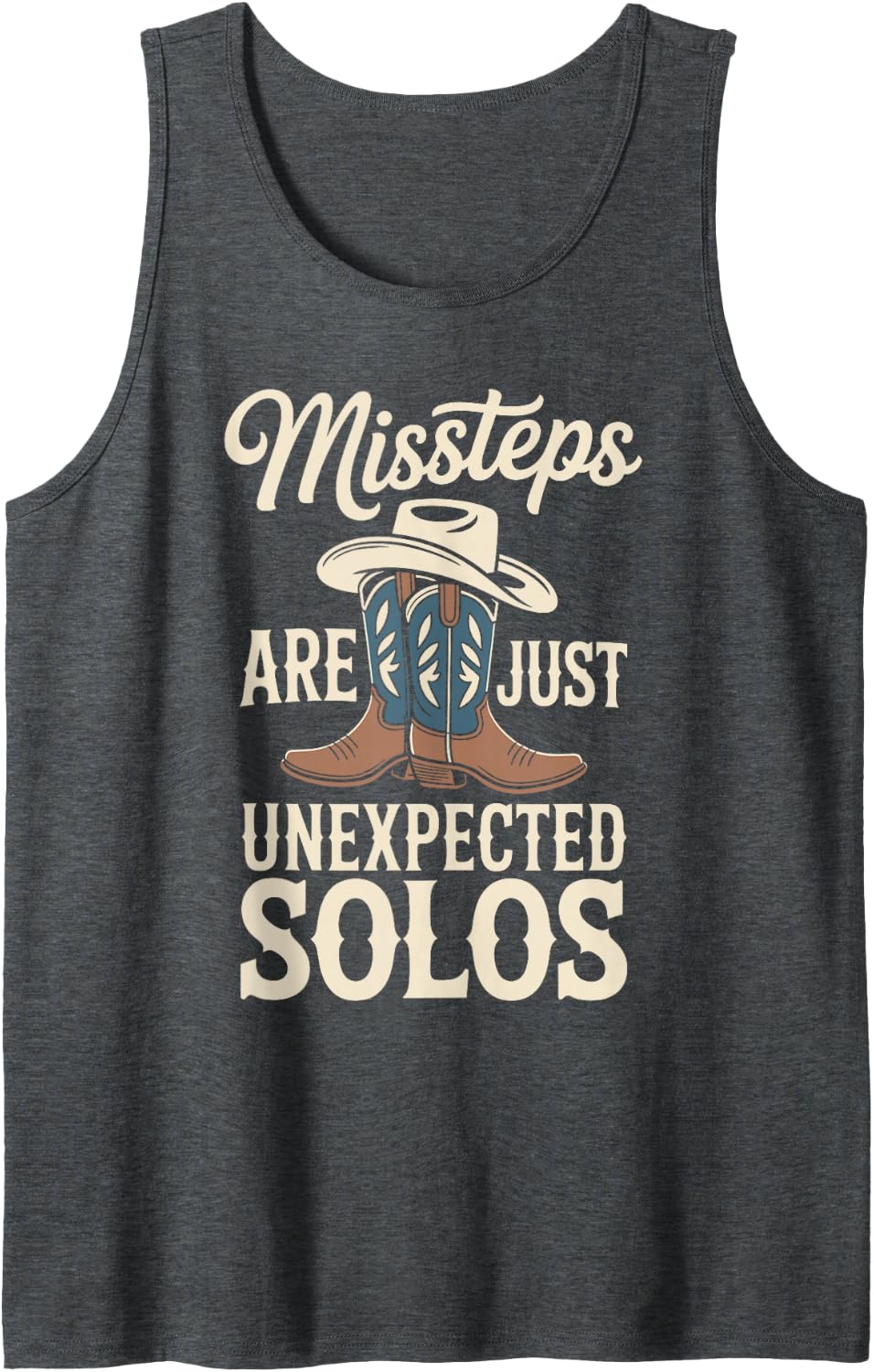 Missteps are Just Unexpected Solos Line Dancer Line Dance Tank Top - Dark Heather Grey