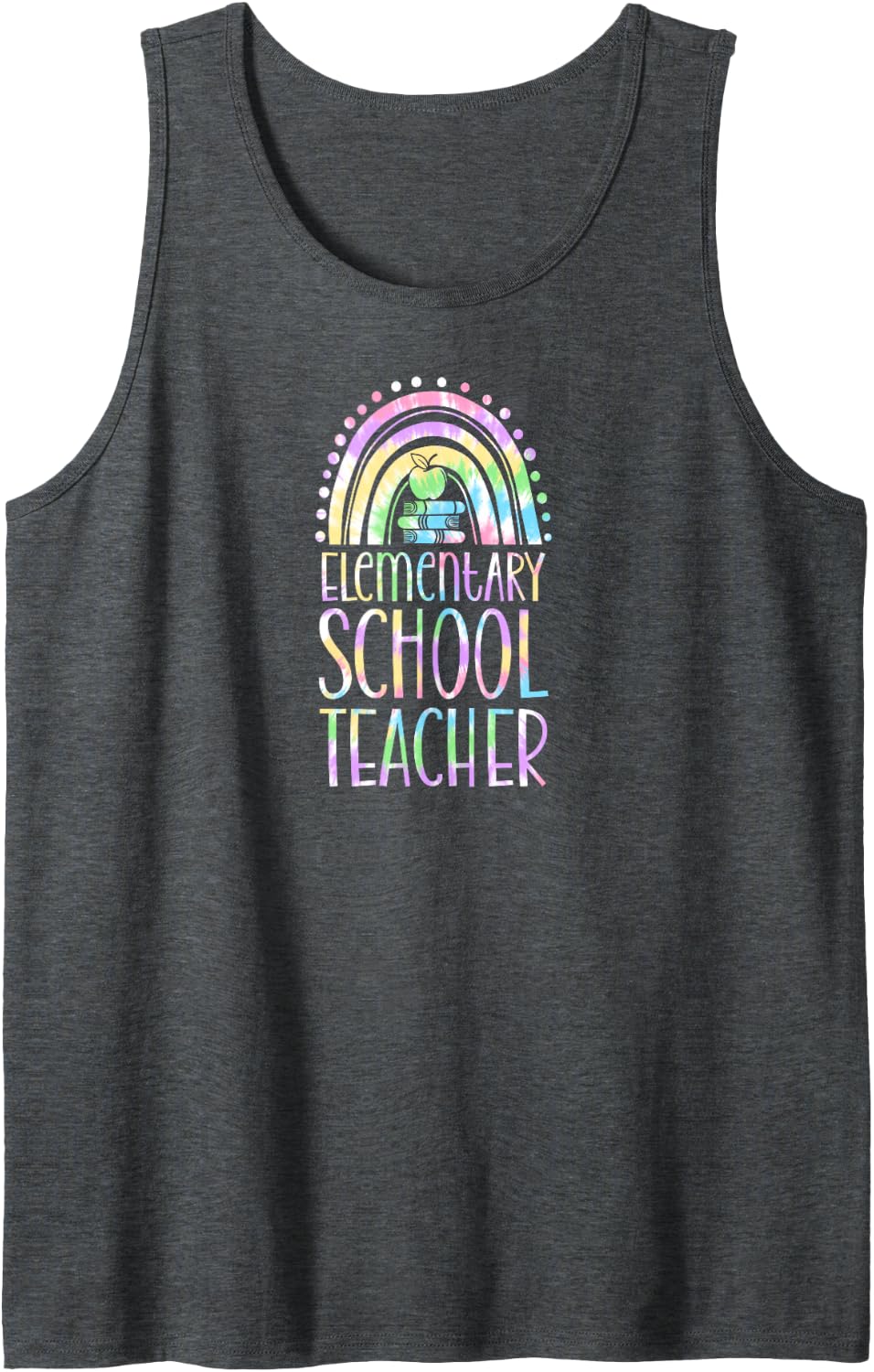 Elementary School Teacher Bohemian Rainbow Wholesome Sleeveless Tank Top - Dark Heather Grey