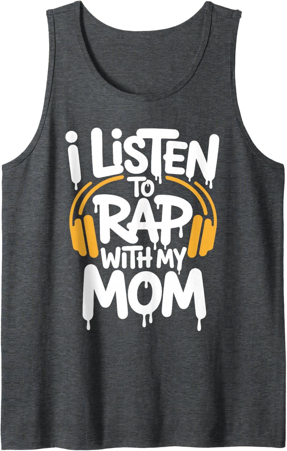 Cool Rapper Art for Men Women Rap Music Lover Hip Hop Rapper Sleeveless Tank Top - Dark Heather Grey