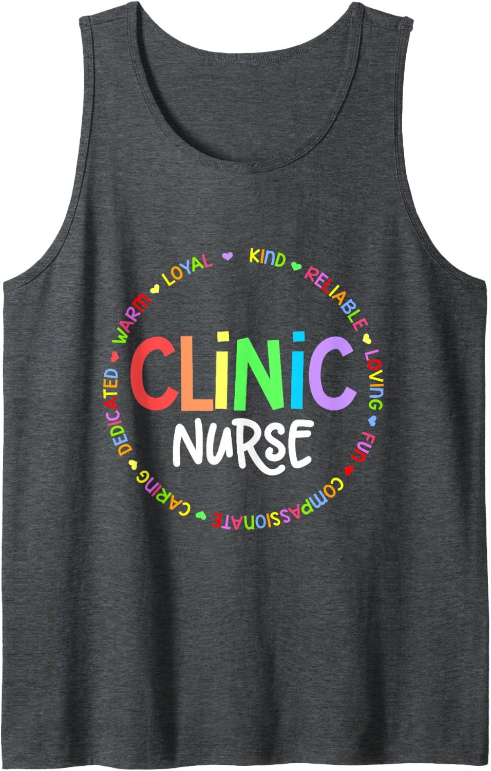 Clinic Nurse for School Nurse Appreciation Week Back School Sleeveless Tank Top - Dark Heather Grey