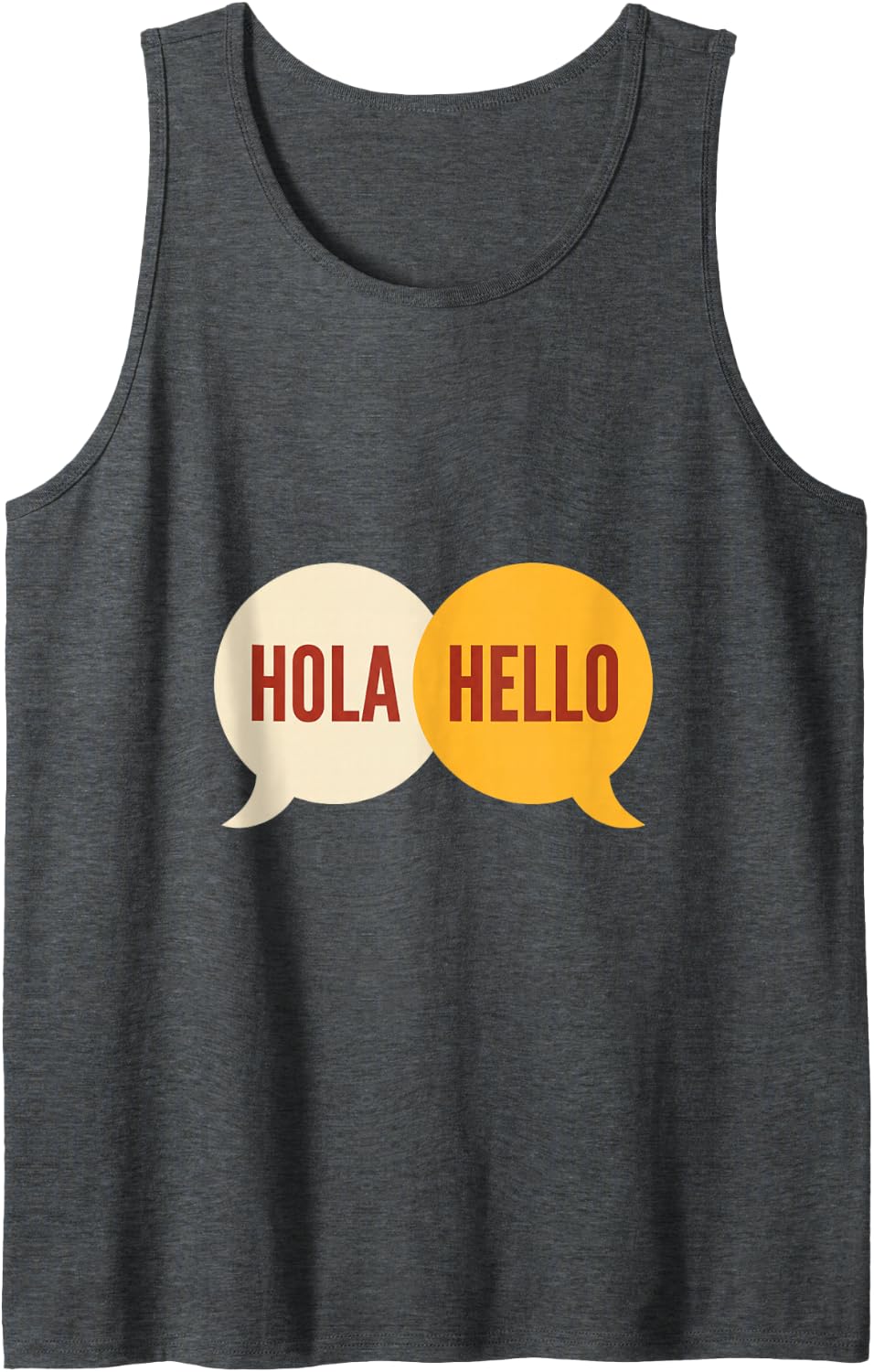 Hola Hello Dual Language Teacher Team Bilingual Classroom Tank Top - Dark Heather Grey