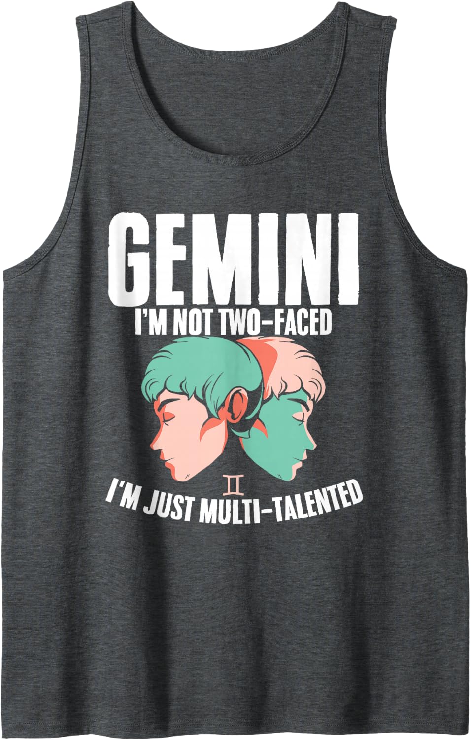 Gemini Definition Zodiac Sign for Astrologers Sleeveless Tank Top - Dark Heather Grey