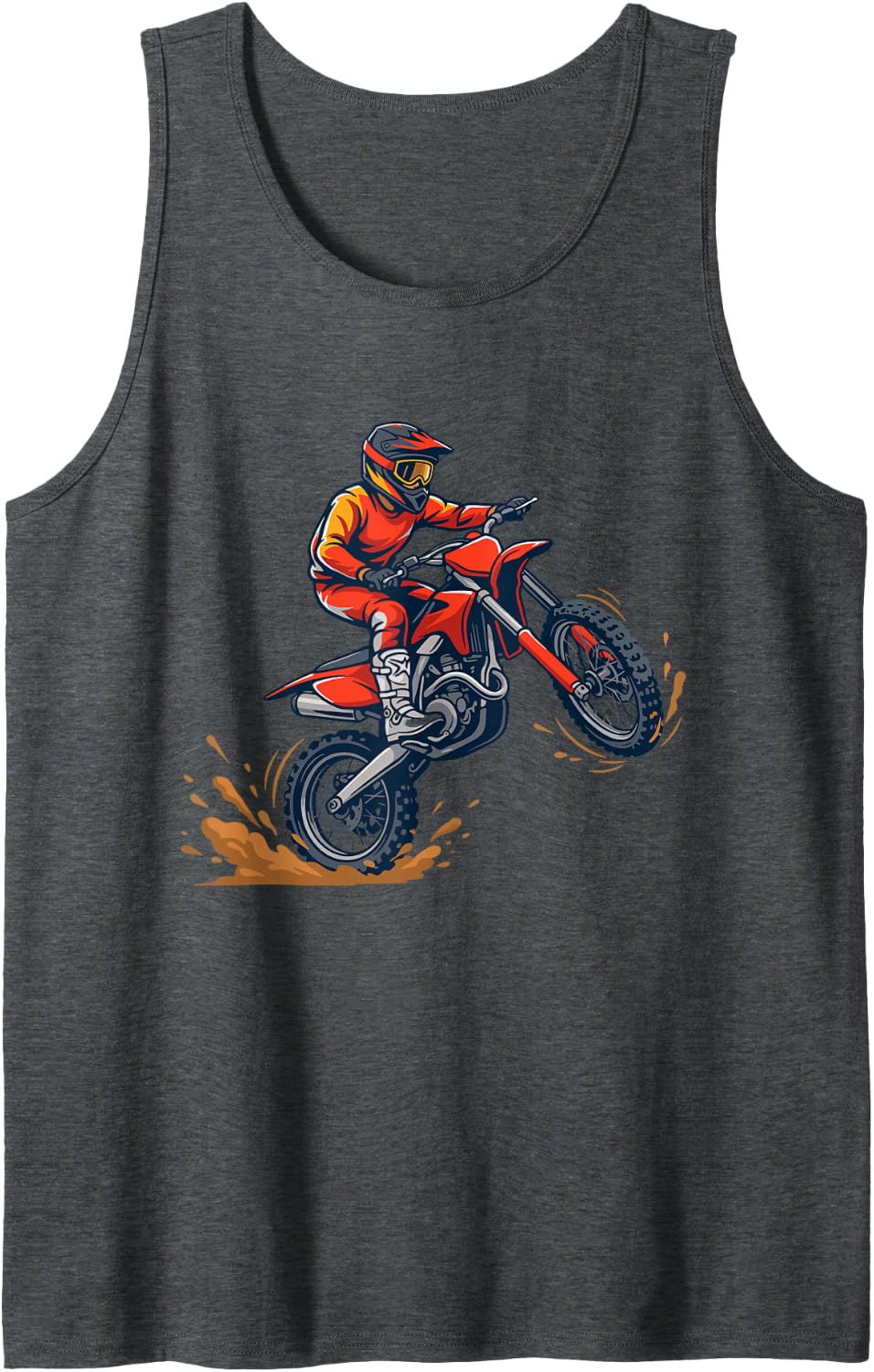 Kids Dirt Bike Tank Top - Dark Heather Grey