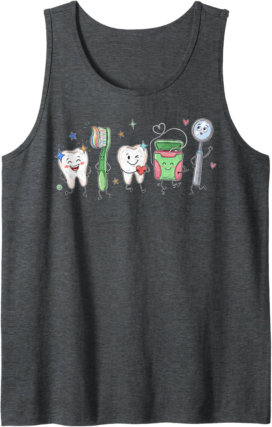 Cute Dental Squad Dental Hygienist Assistant Dentist Tank Top - Dark Heather Grey