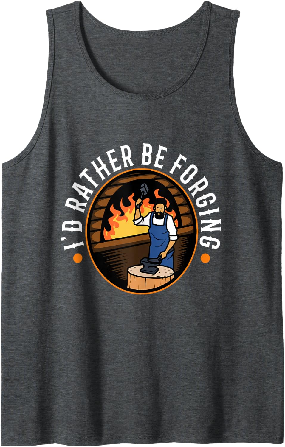 Men's I'd Rather be Forging Sleeveless Tank Top - Dark Heather Grey