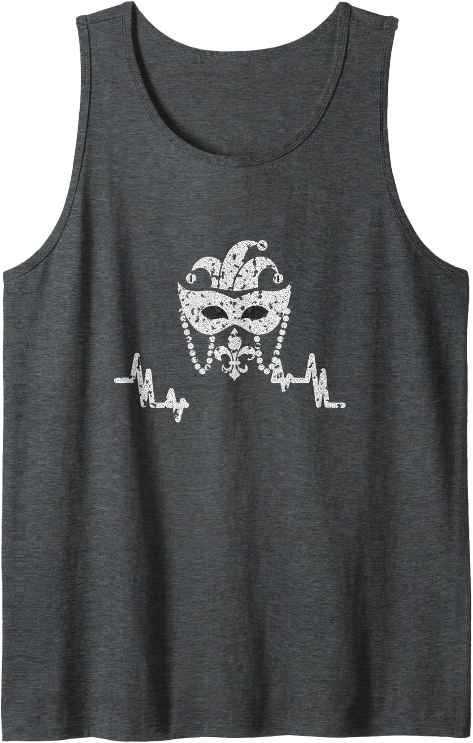 Mardi Gras Parade - Neutral Ground Squatter Sleeveless Tank Top - Dark Heather Grey