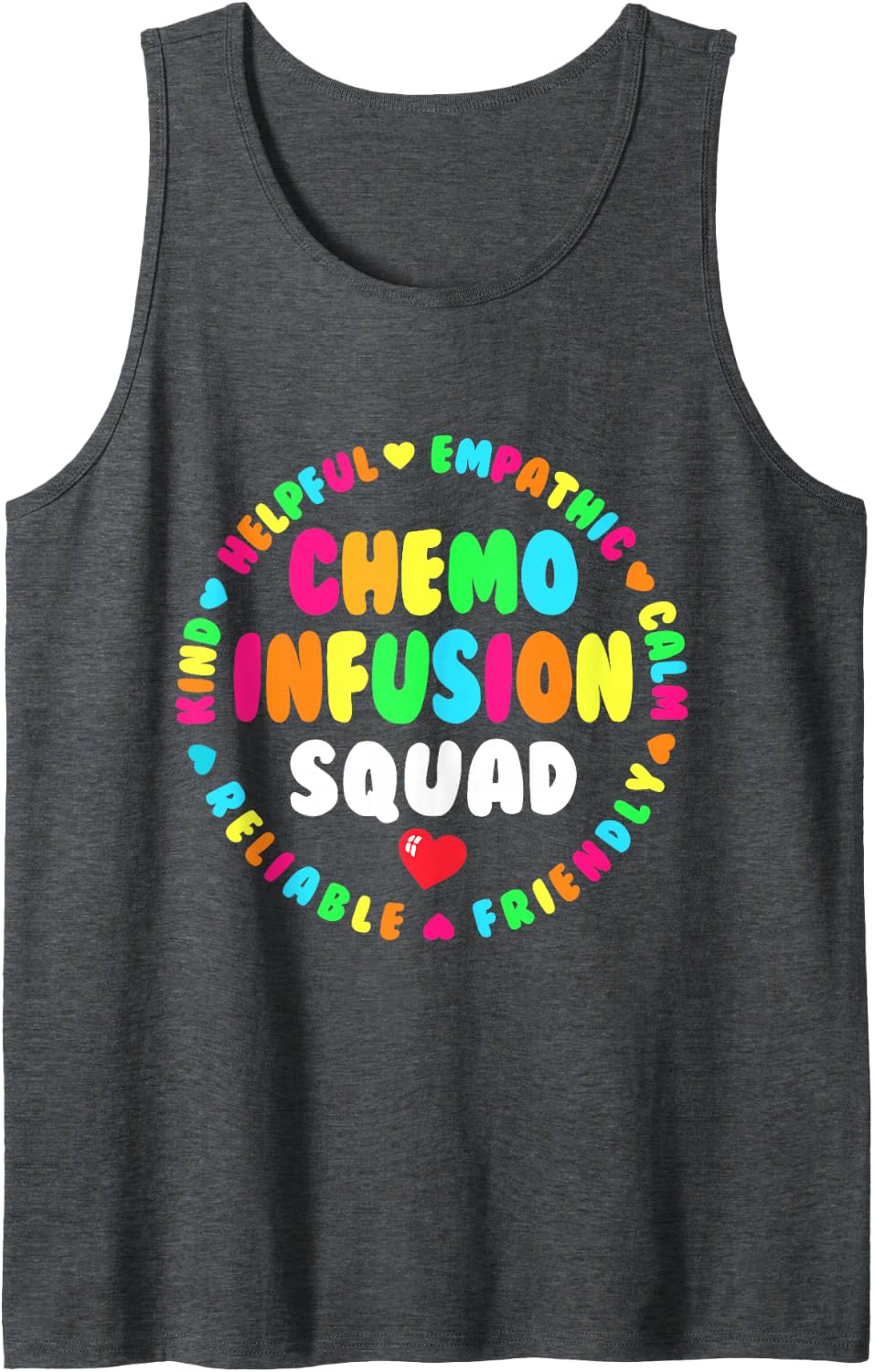 Chemo Infusion Squad Future Oncology Nurse Nursing School Sleeveless Tank Top - Dark Heather Grey