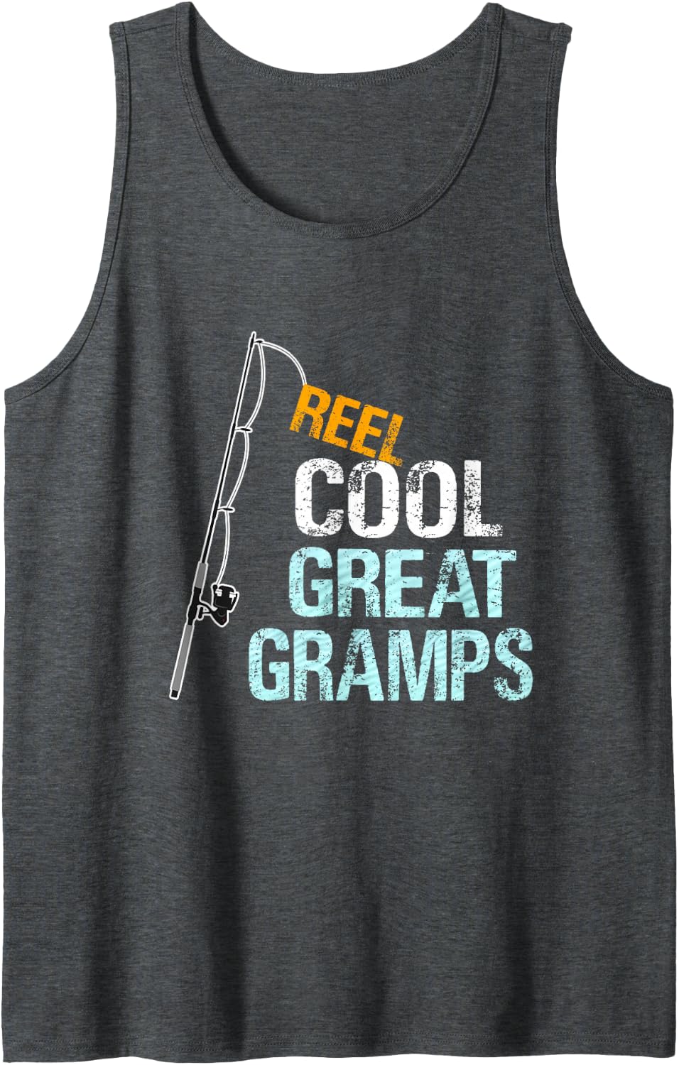 Men's Reel Cool Great Gramps Special Great Grandpa Sleeveless Tank Top - Dark Heather Grey