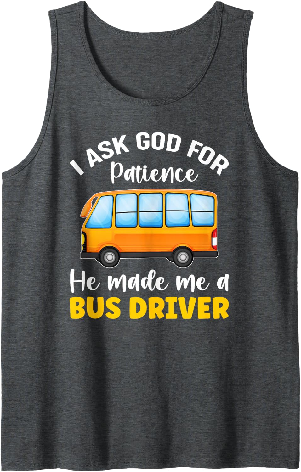 Religious School Bus Driver Bus Drivers Funny Bus Driver Sleeveless Tank Top - Dark Heather Grey