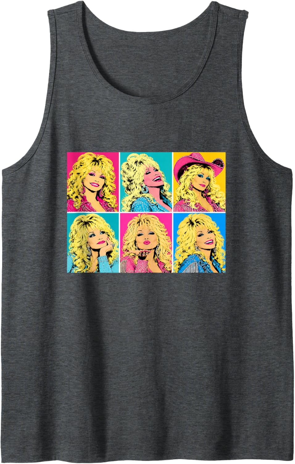 Retro Pop Art Many Colors Blonde Icon Country Sleeveless Tank Top - Dark Heather Grey