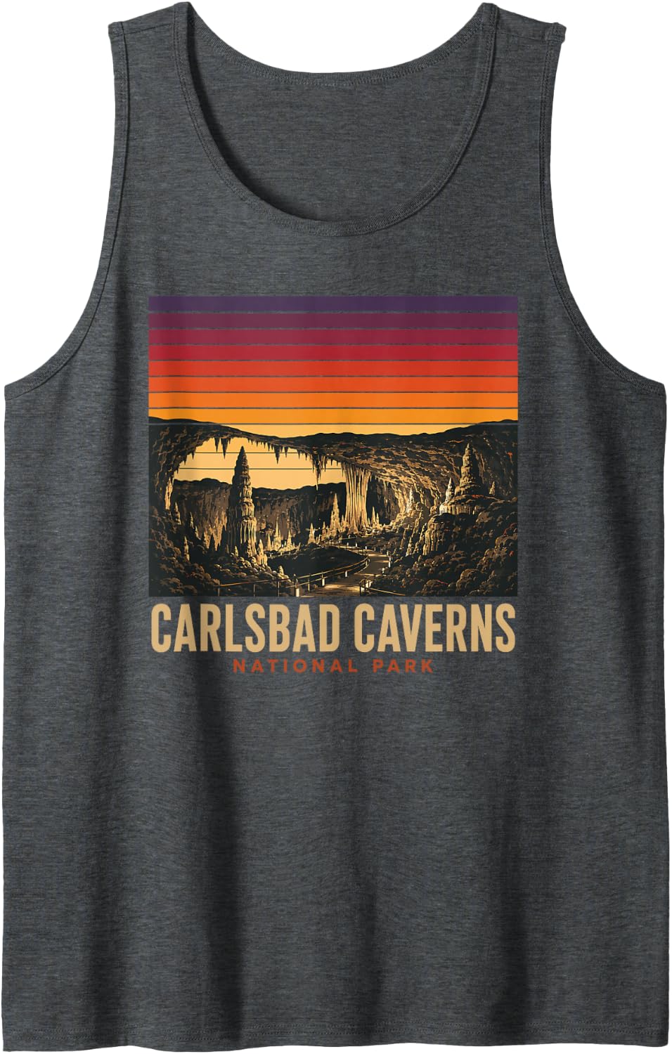 Carlsbad Caverns National Park New Mexico Cave Chihuahuan Tank Top - Dark Heather Grey
