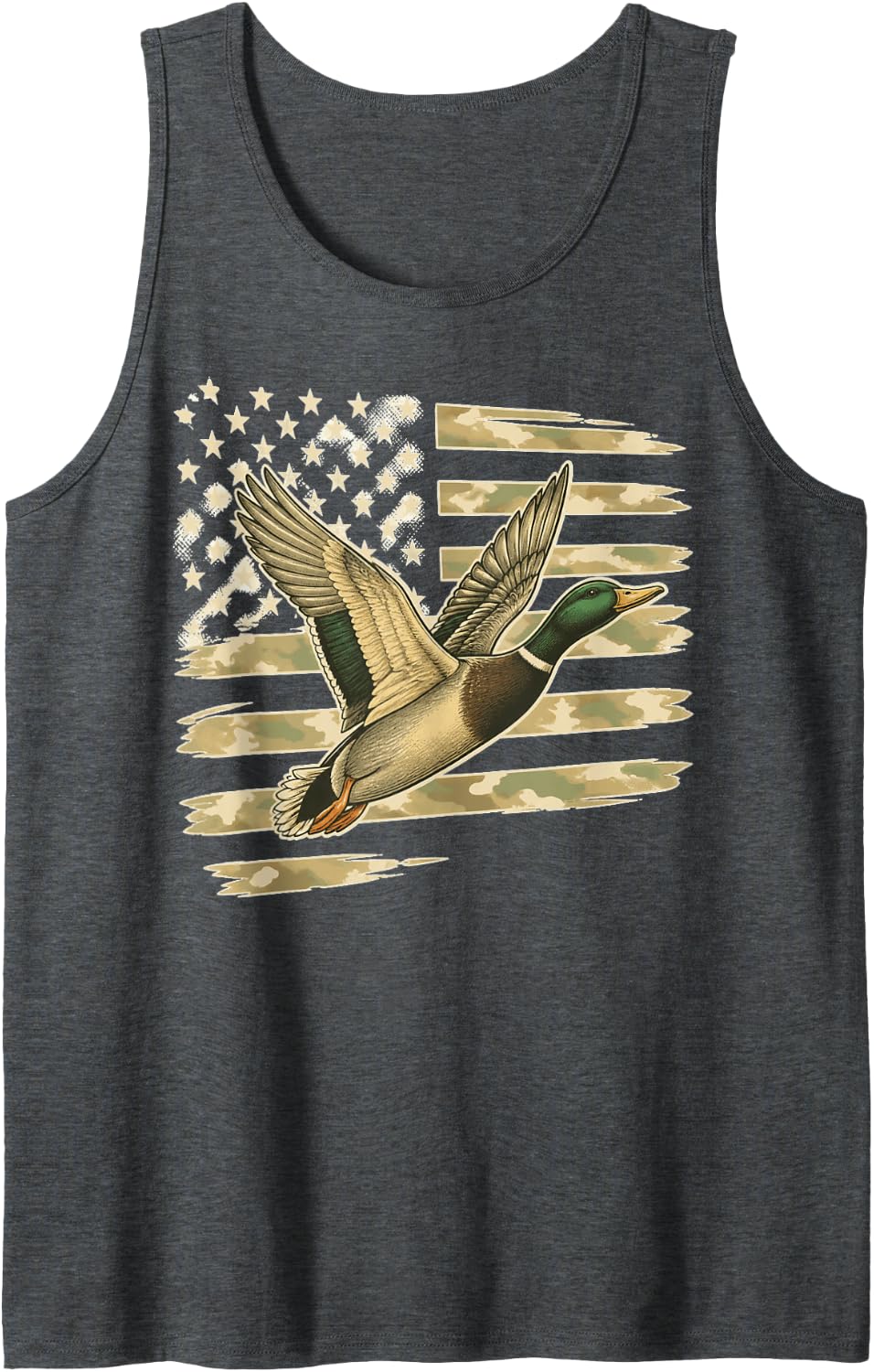 Vintage Mallard Duck Hunting Waterfowl Hunter Tank Top - Dark Heather Grey