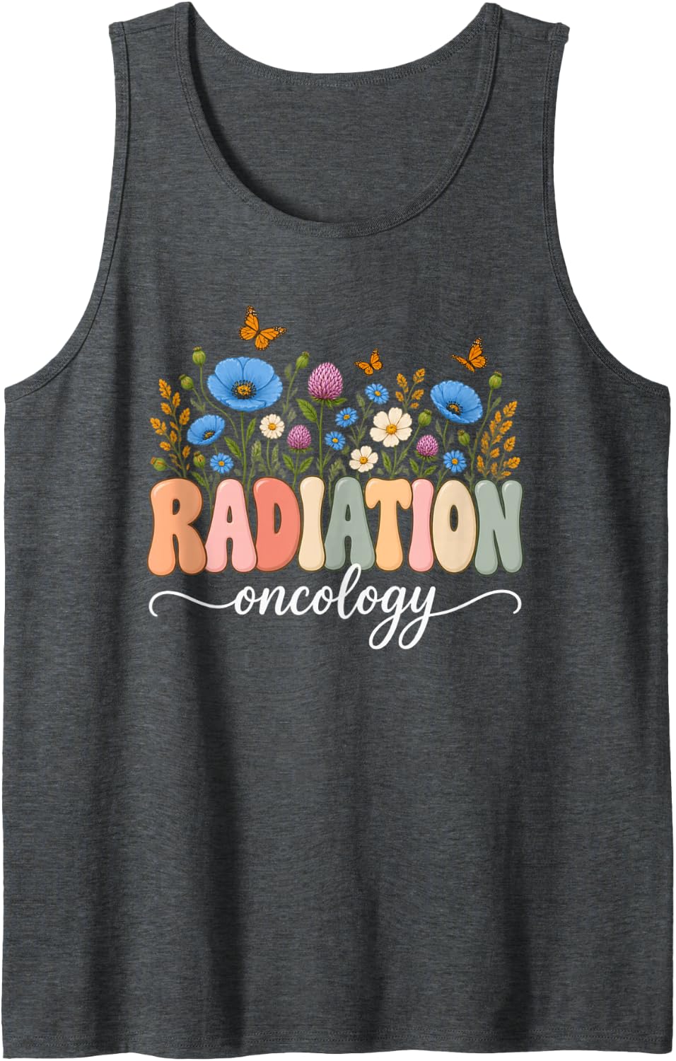 Radiation Oncology Medical Professional Healthcare Team Sleeveless Tank Top - Dark Heather Grey