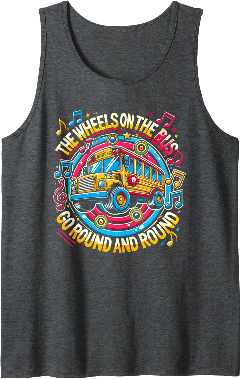 Musical Nursery Rhymes Learning Sleeveless Tank Top - Dark Heather Grey