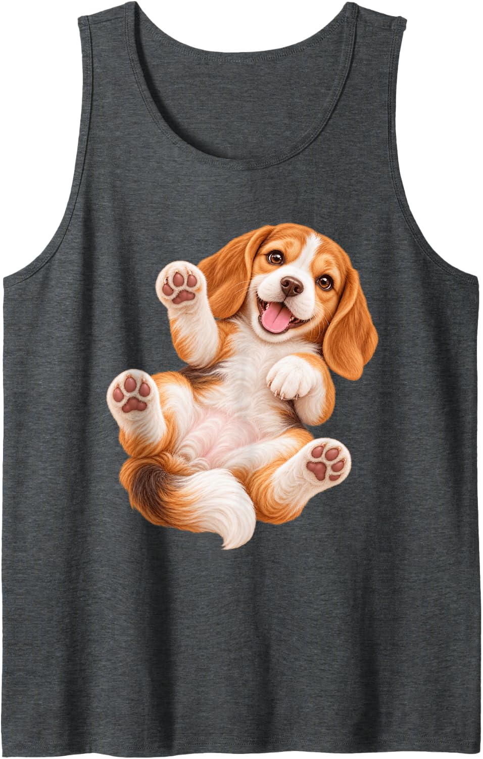 Beagle Lazy Sleeveless Tank Top - Dark Heather Grey