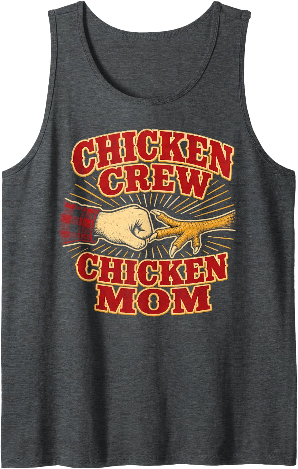 Chicken Crew Backyard Poultry Sleeveless Tank Top - Dark Heather Grey