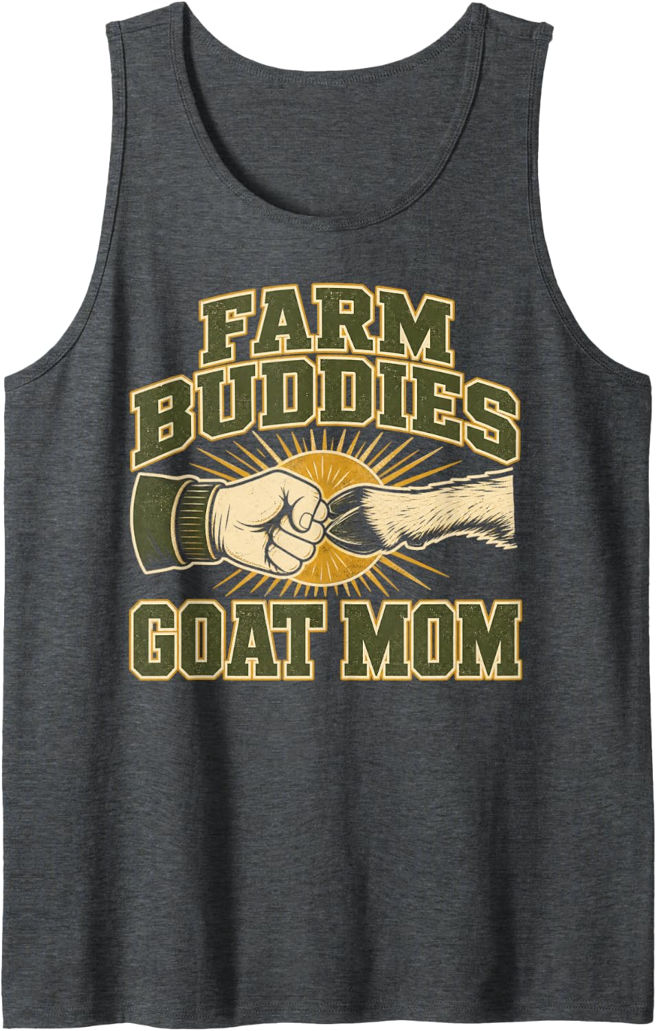 Farm Buddies Goat Mom Goats Sleeveless Tank Top - Dark Heather Grey