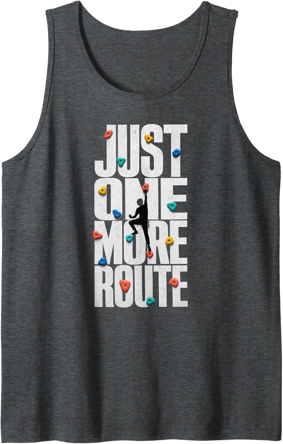 Rock Climbing Just One More Route Tank Top - Dark Heather Grey