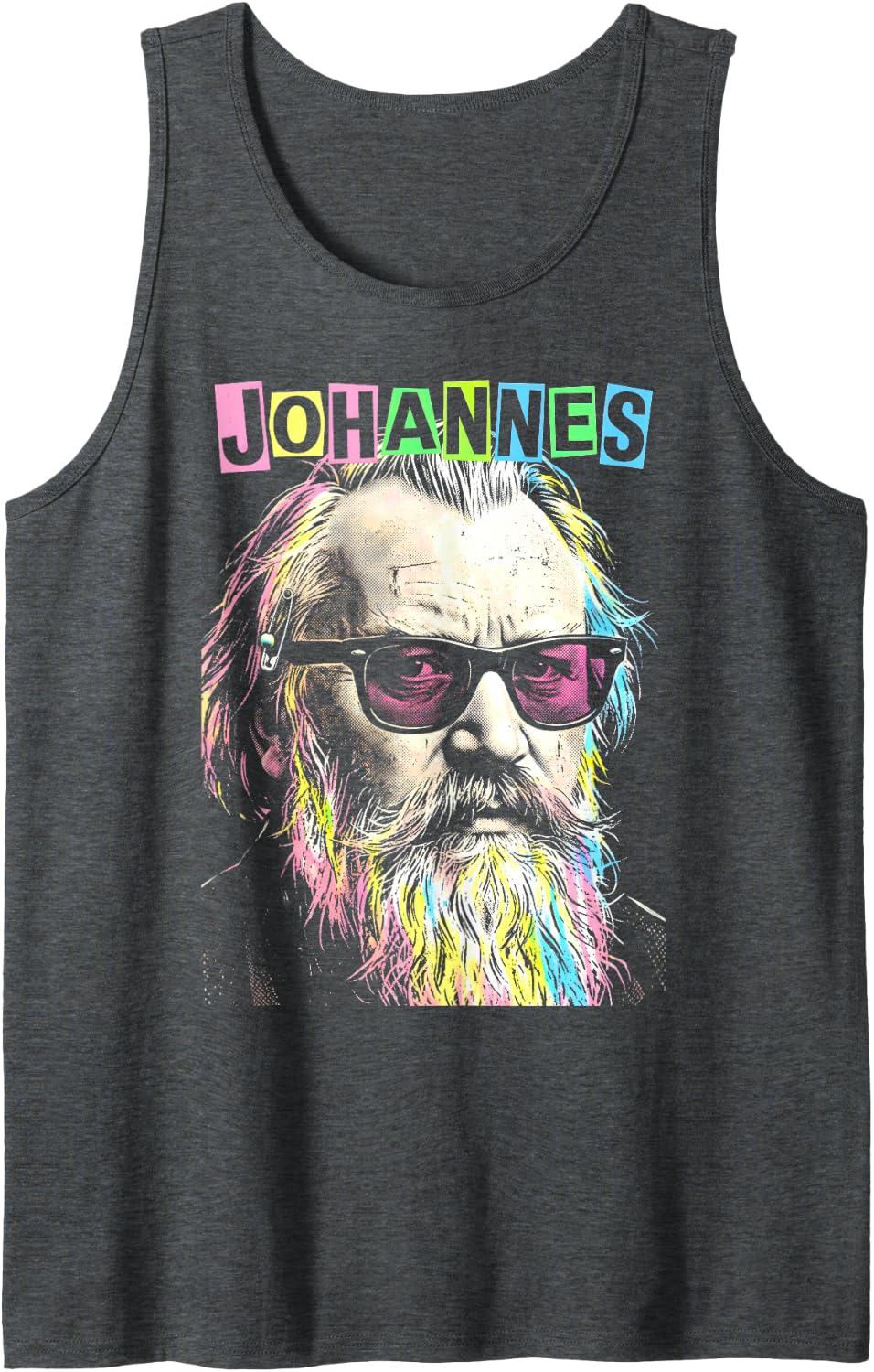 Johannes Brahms Funny Composer Retro Pop Art Classical Music Sleeveless Tank Top - Dark Heather Grey