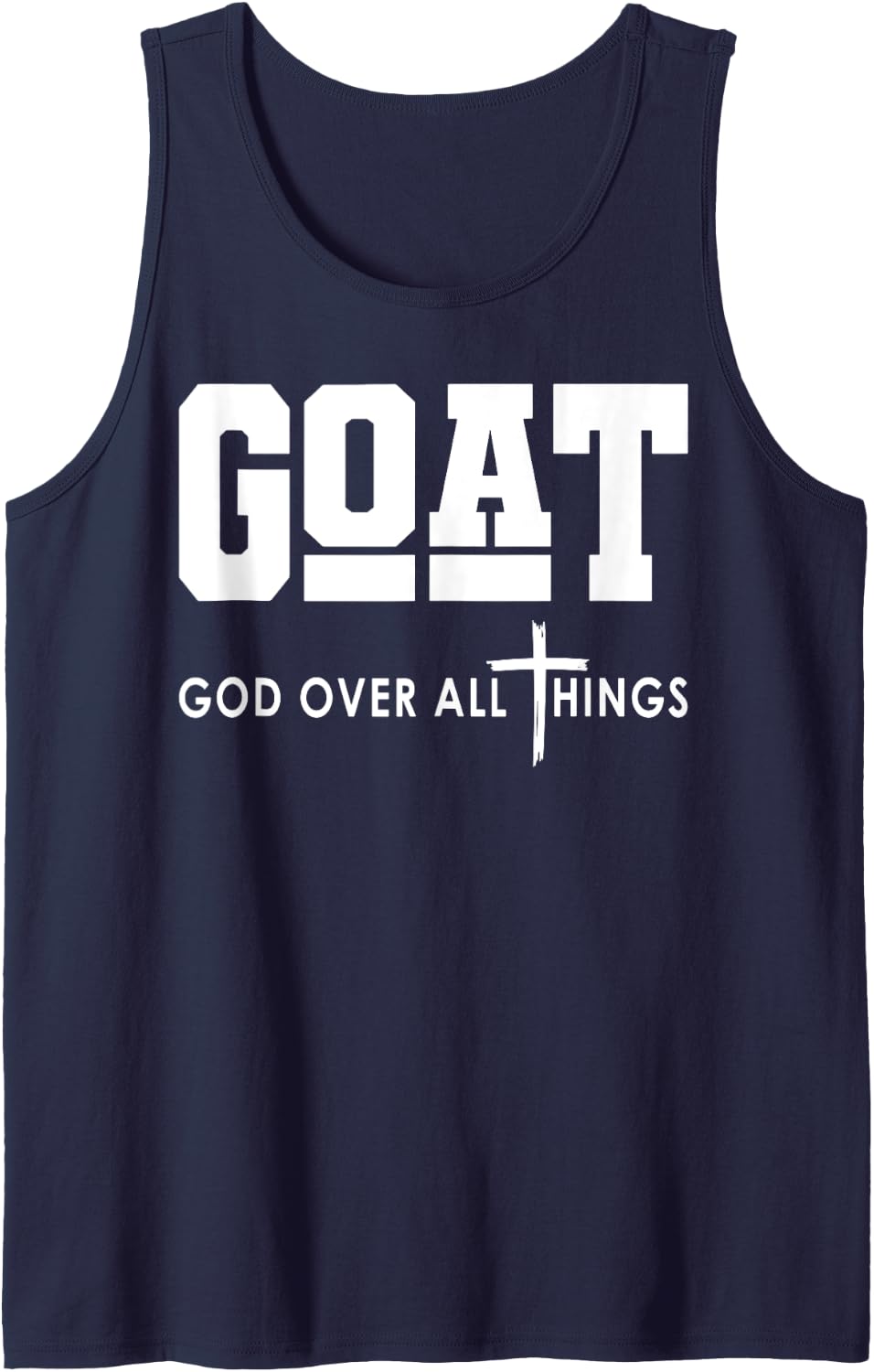 Goat God Over All Things Tank Top - Navy Blue