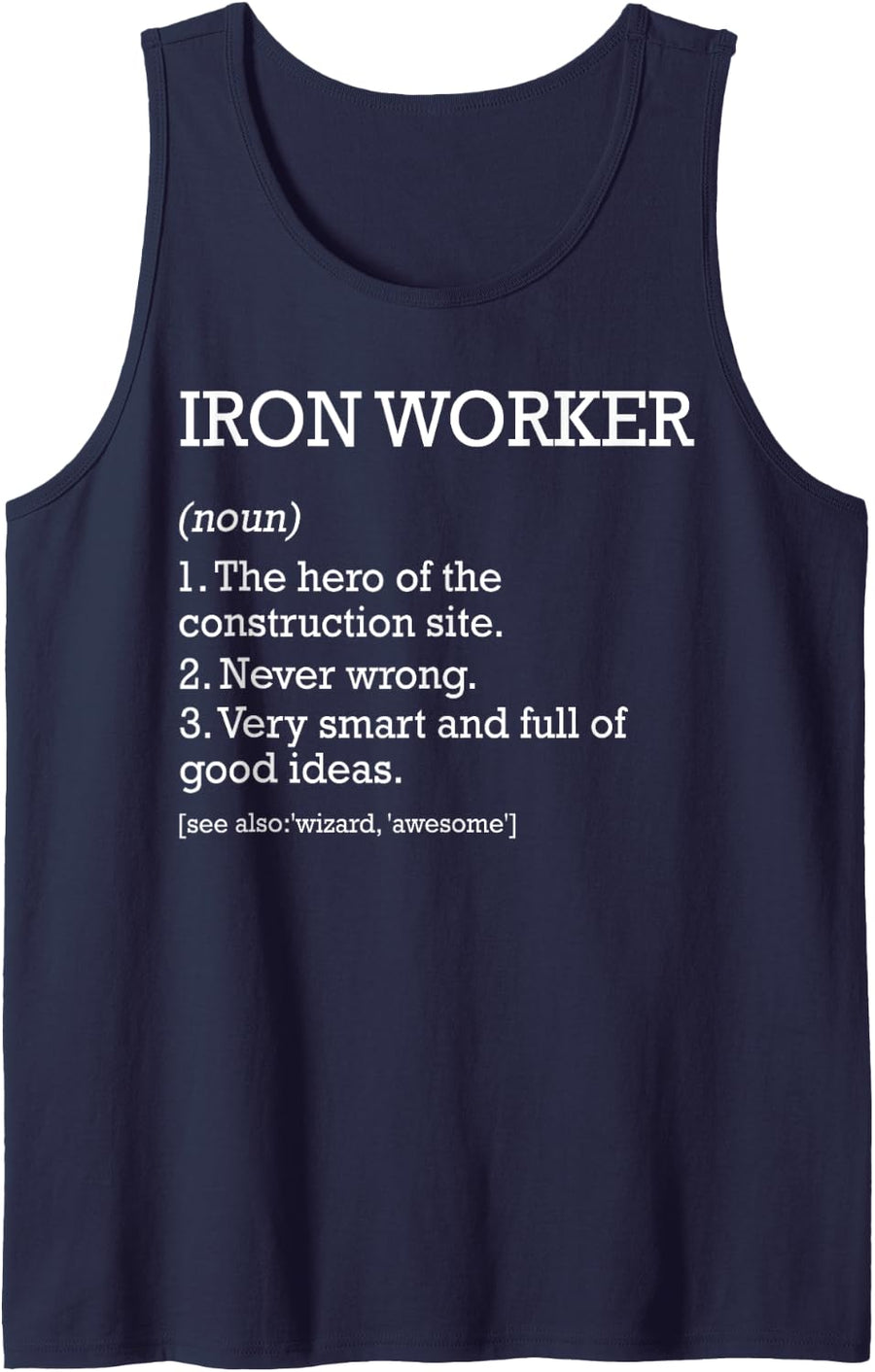 Iron Worker Job Definition Personalized Funny Ironworker Tank Top - Navy Blue