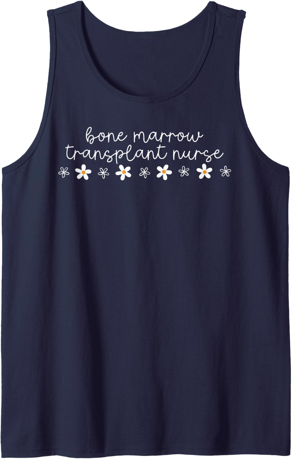 Bone Marrow Transplant Nurse Daisy Flower Pediatric BMT RN Sleeveless Tank Top - Navy Blue