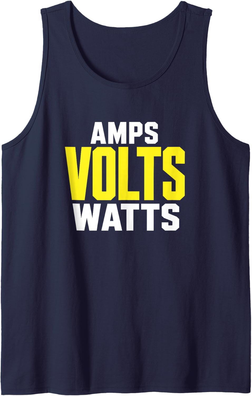 Amps Volts Watts Funny Electrical Lineman Novelty Tank Top - Navy Blue