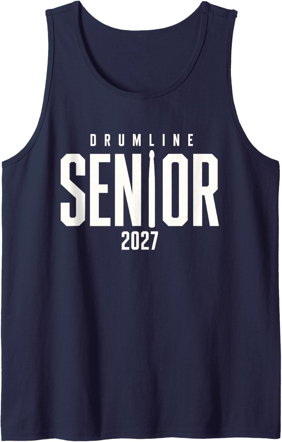 Drumline Senior 2027 Marching Band Graduation Tank Top - Navy Blue