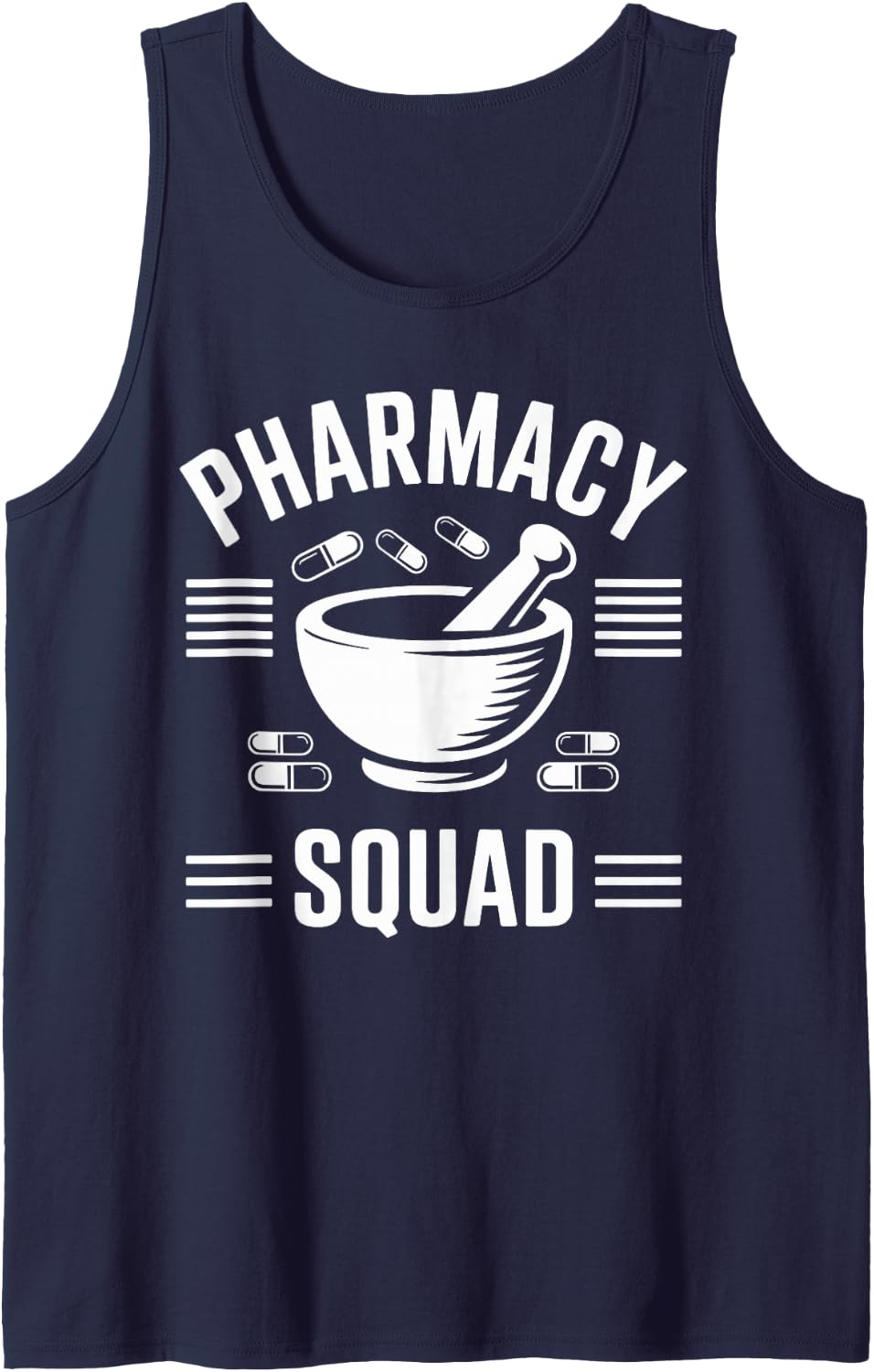 Pharmacy Squad Pharmacy Technician Sleeveless Tank Top - Navy Blue