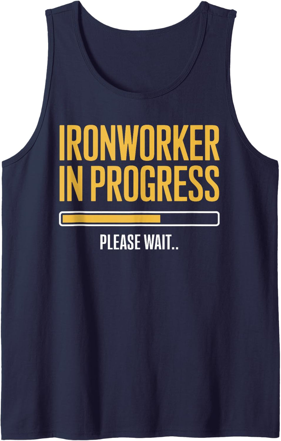 Ironworker in Progress Worker Sleeveless Tank Top - Navy Blue