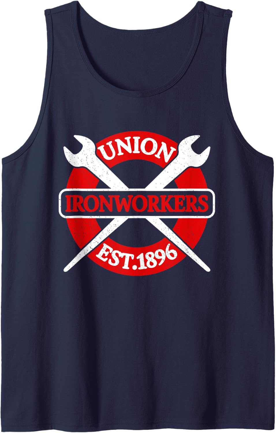 Union Ironworkers Est. 1896 Iron Worker Tank Top - Navy Blue