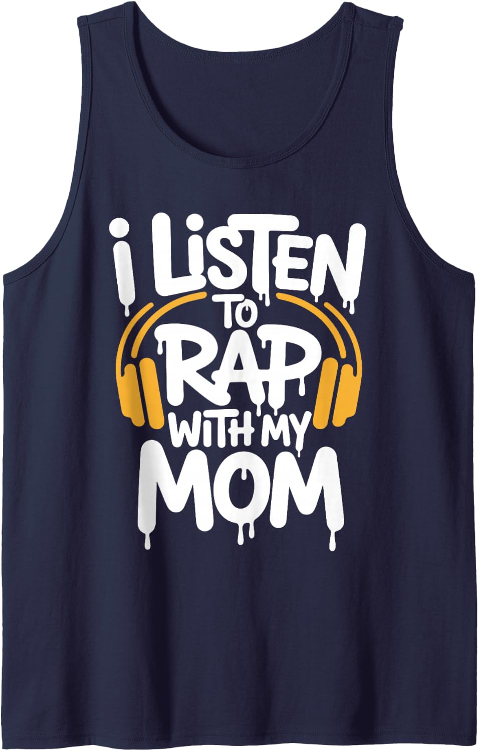 Cool Rapper Art for Men Women Rap Music Lover Hip Hop Rapper Sleeveless Tank Top - Navy Blue