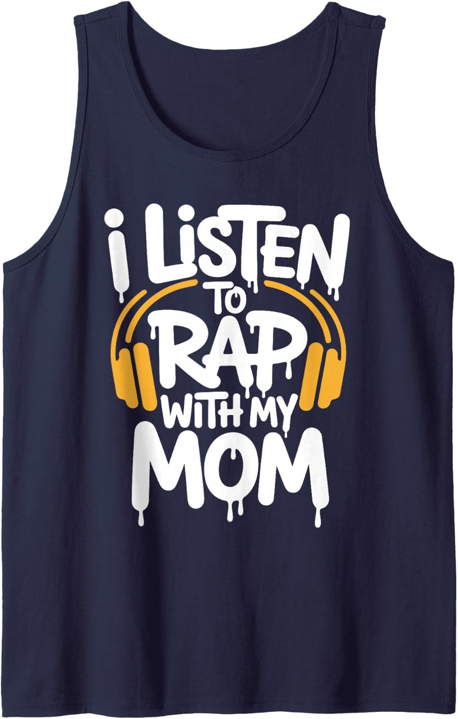Cool Rapper Art for Men Women Rap Music Lover Hip Hop Rapper Sleeveless Tank Top - Navy Blue