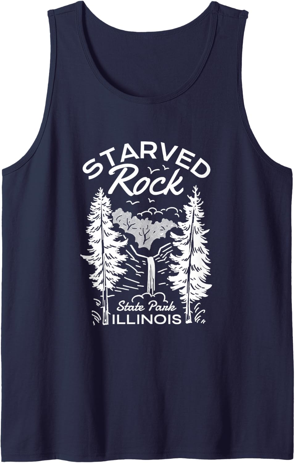 Starved Rock State Park Illinois Nature Sleeveless Tank Top - Navy Blue