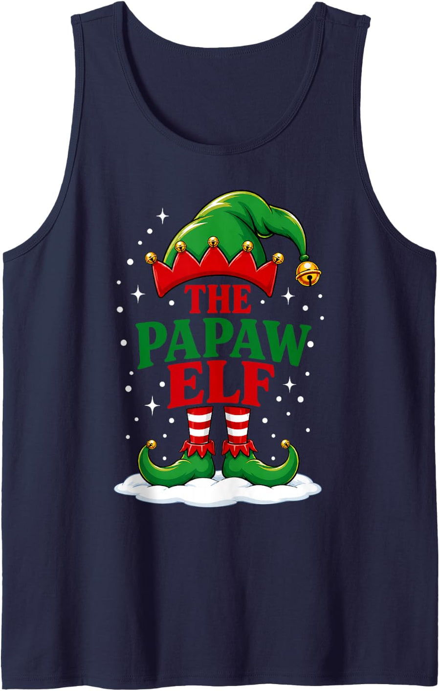Papaw Elf Christmas Matching Family Elf Squad Xmas Pjs Tank Top - Navy Blue