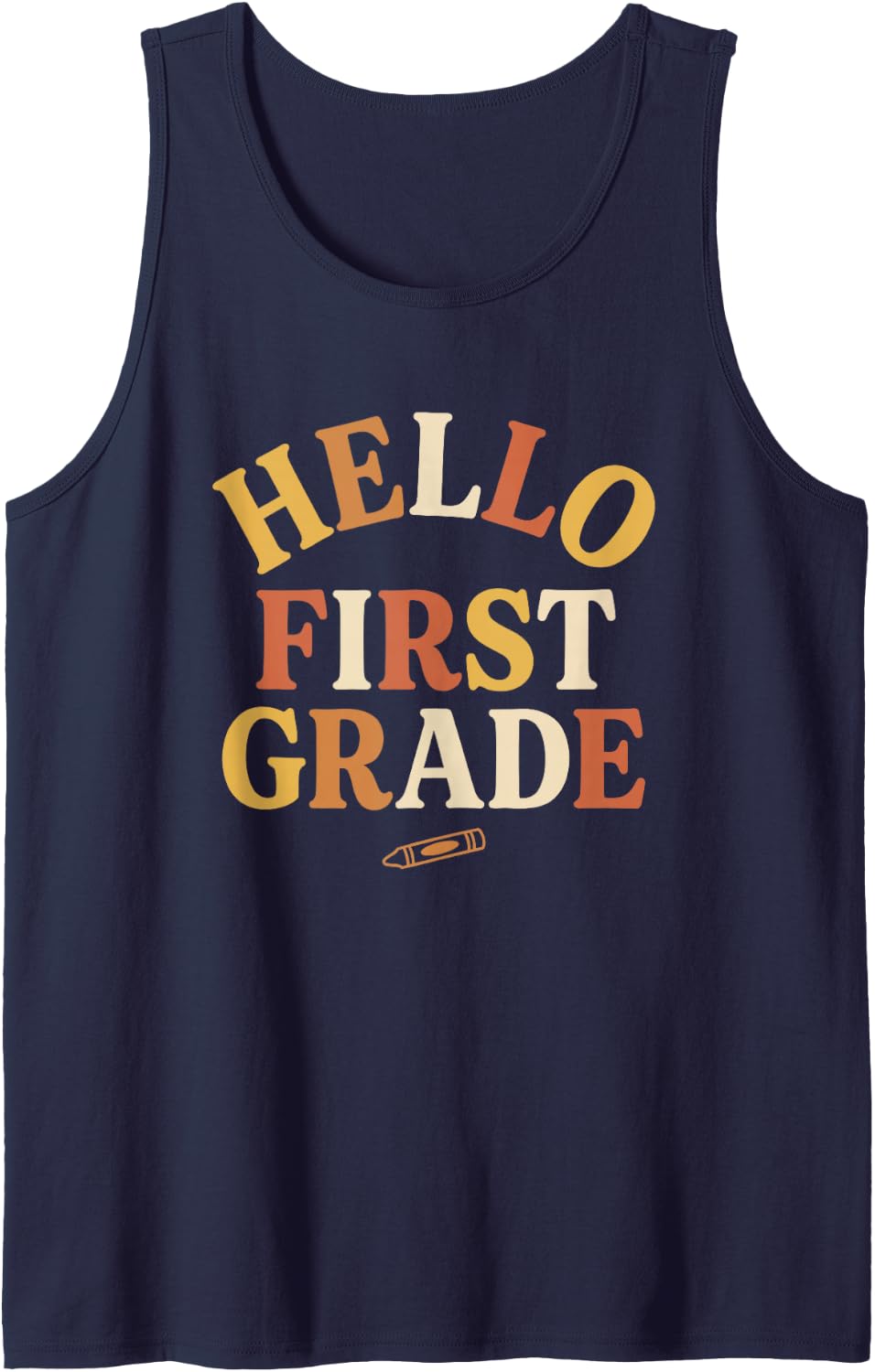 First Grade Teacher Hello First Grade Classroom Sleeveless Tank Top - Navy Blue