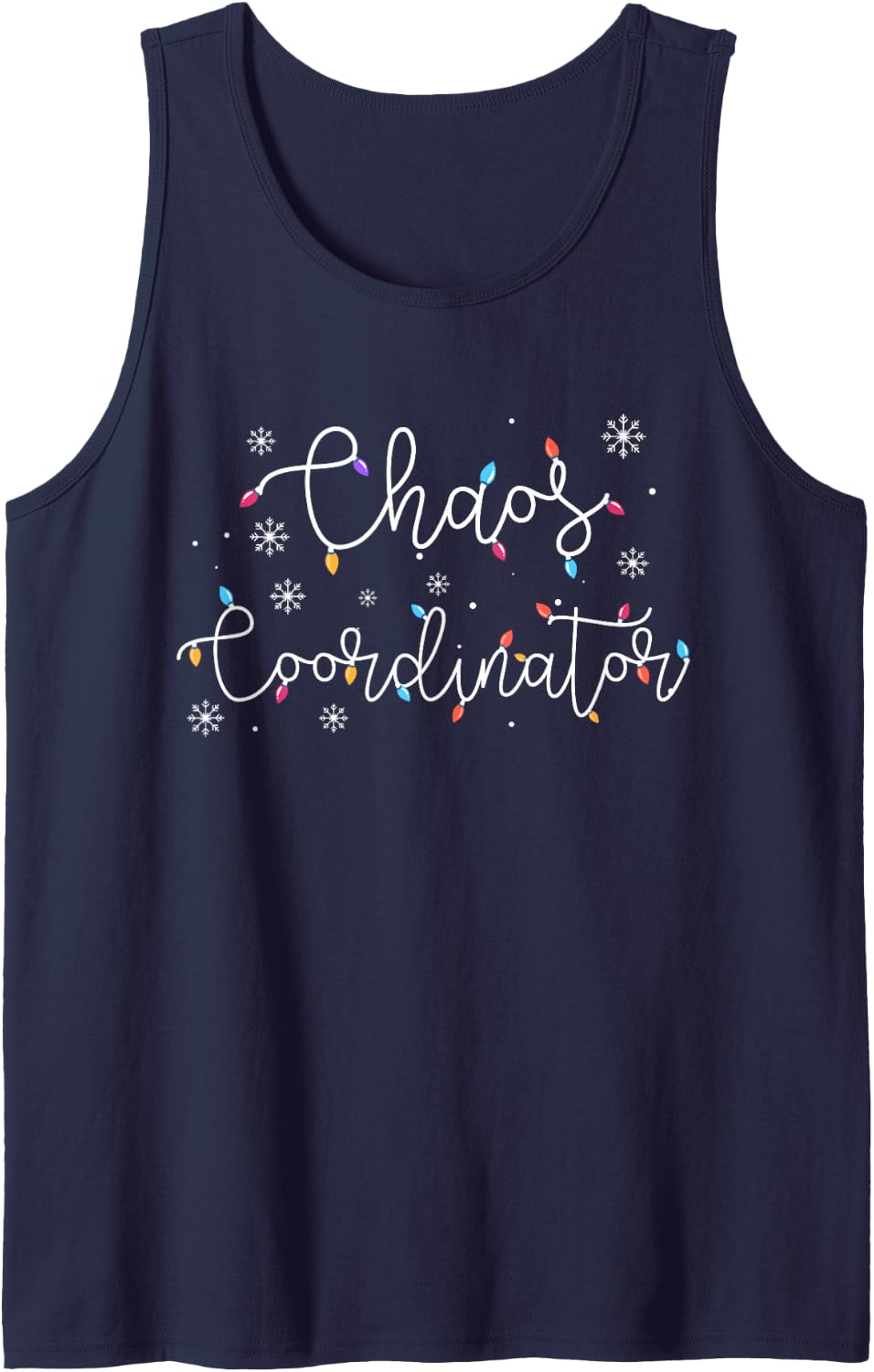 Cute Christmas Chaos Coordinator Squad X-mas Light Festive Sleeveless Tank Top - Navy Blue