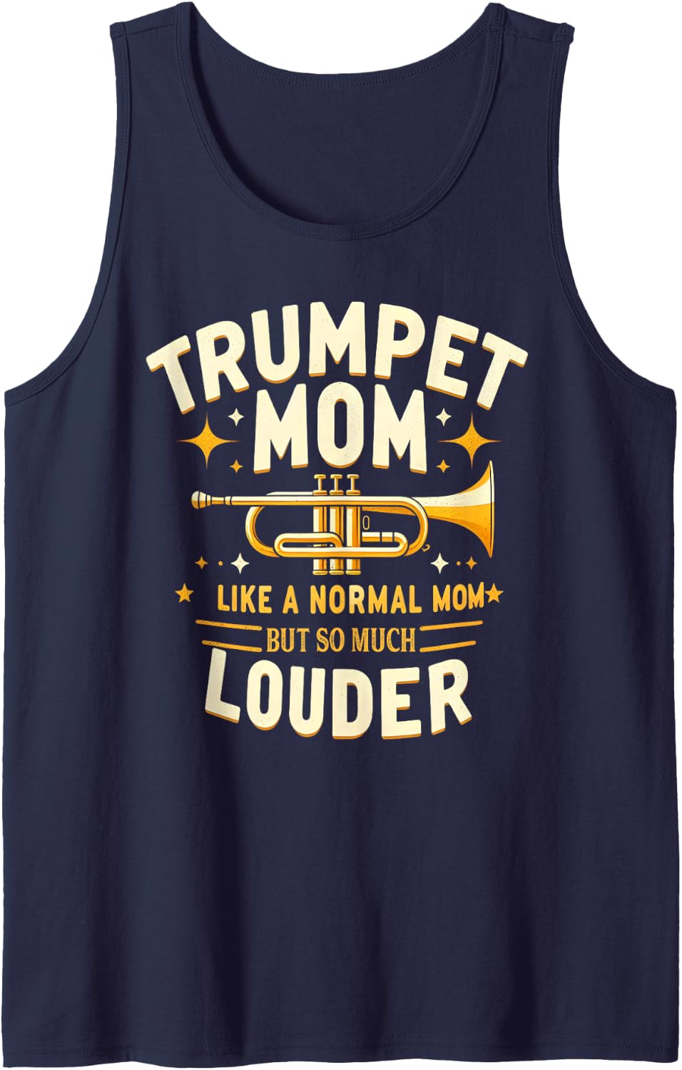 Funny Trumpet Mom Cute School Band Tank Top - Navy Blue