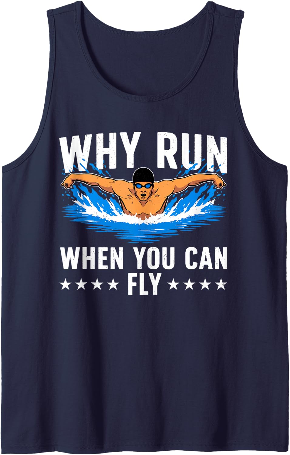 Funny Swimming Art for Men Women Swim Coach Swimmer Swimming Tank Top - Navy Blue