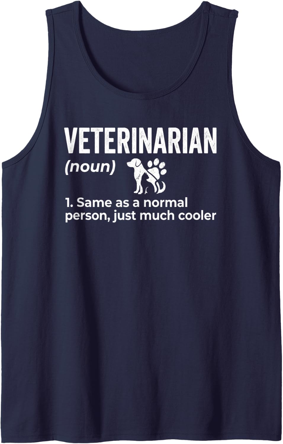 Veterinarian Definition Animal Doctor Vet Assistant Tech Sleeveless Tank Top - Navy Blue