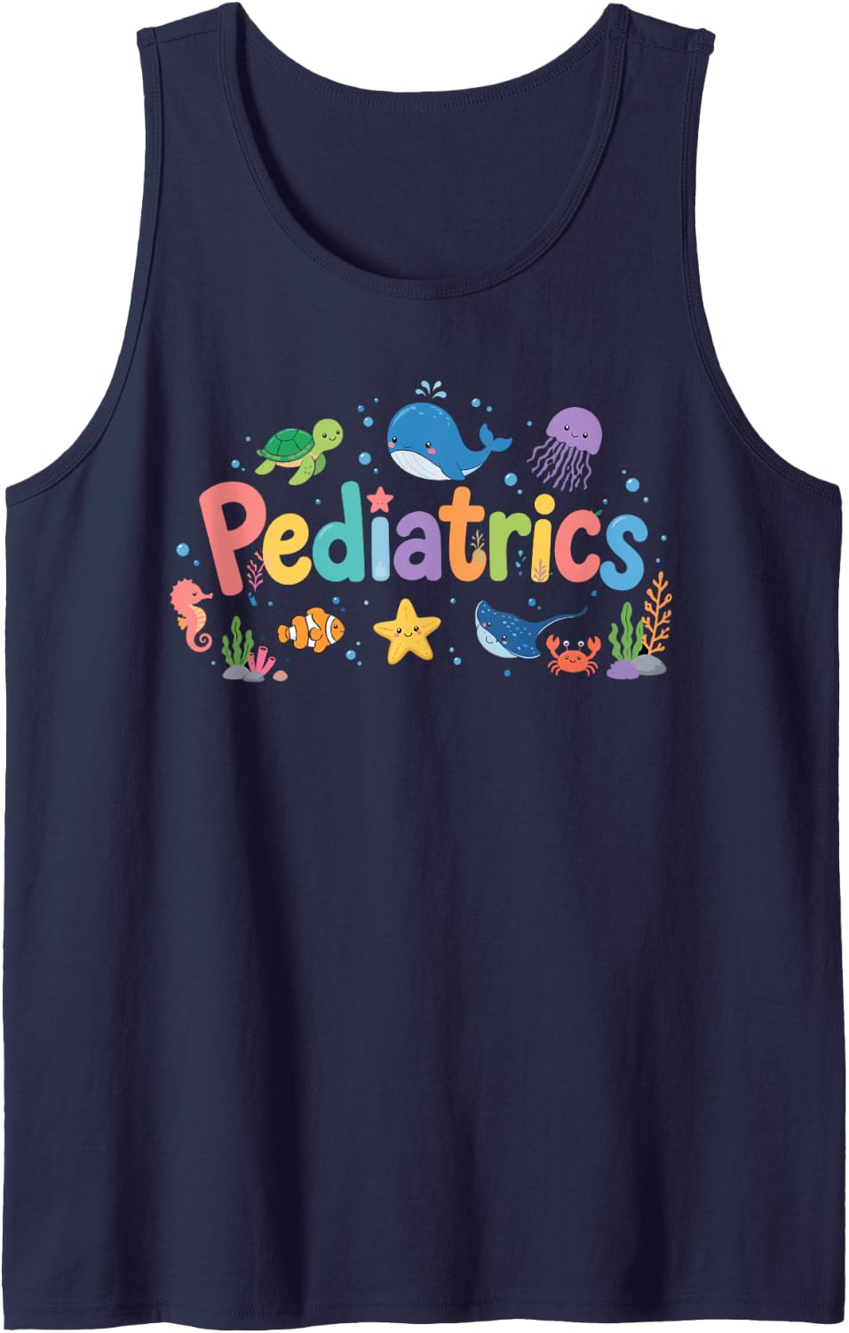 PICU Pediatric Nurse Pediatrics Sleeveless Tank Top - Navy Blue