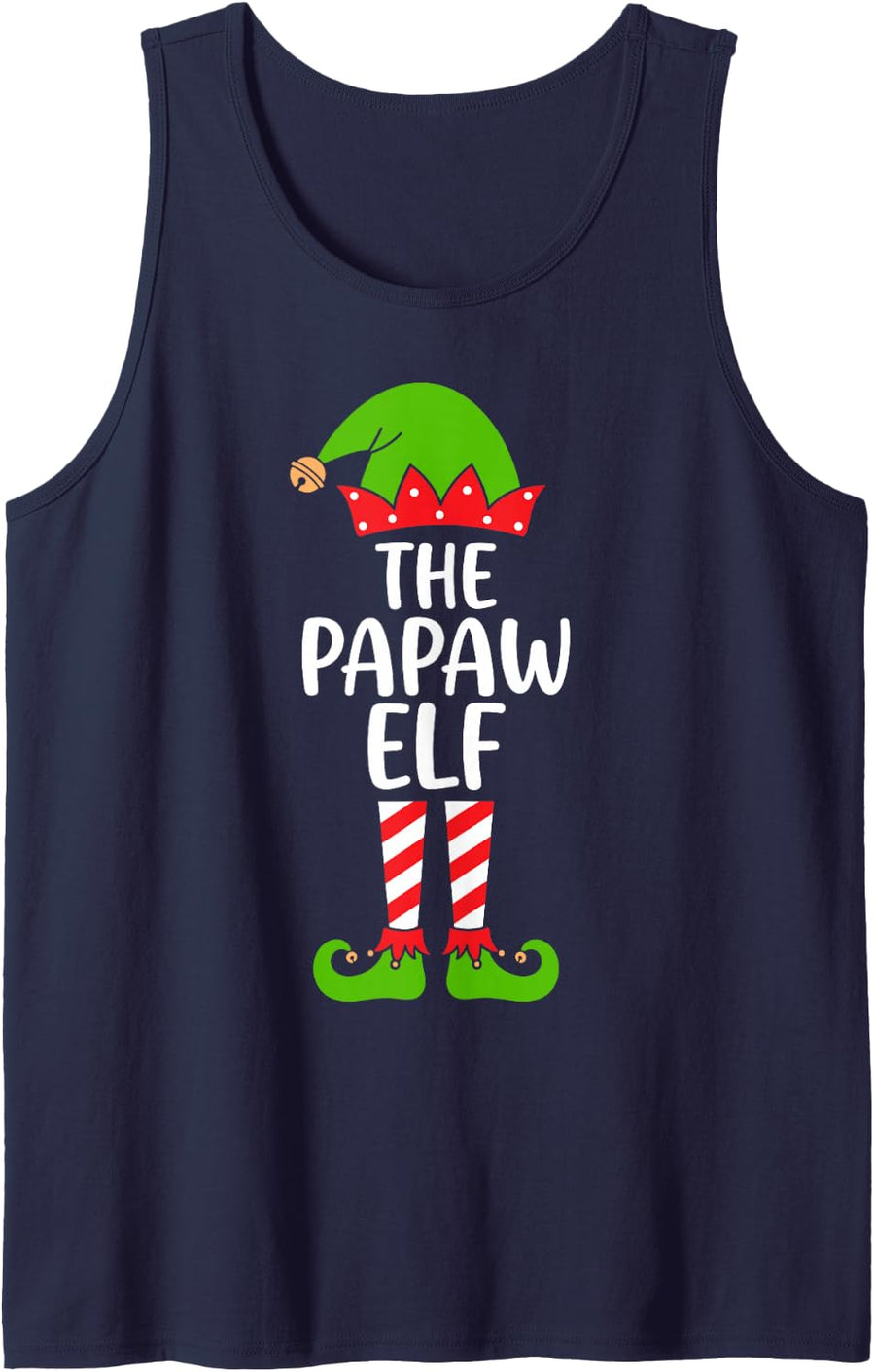 The Papaw Elf Last Minute Christmas Costume Family Sleeveless Tank Top - Navy Blue