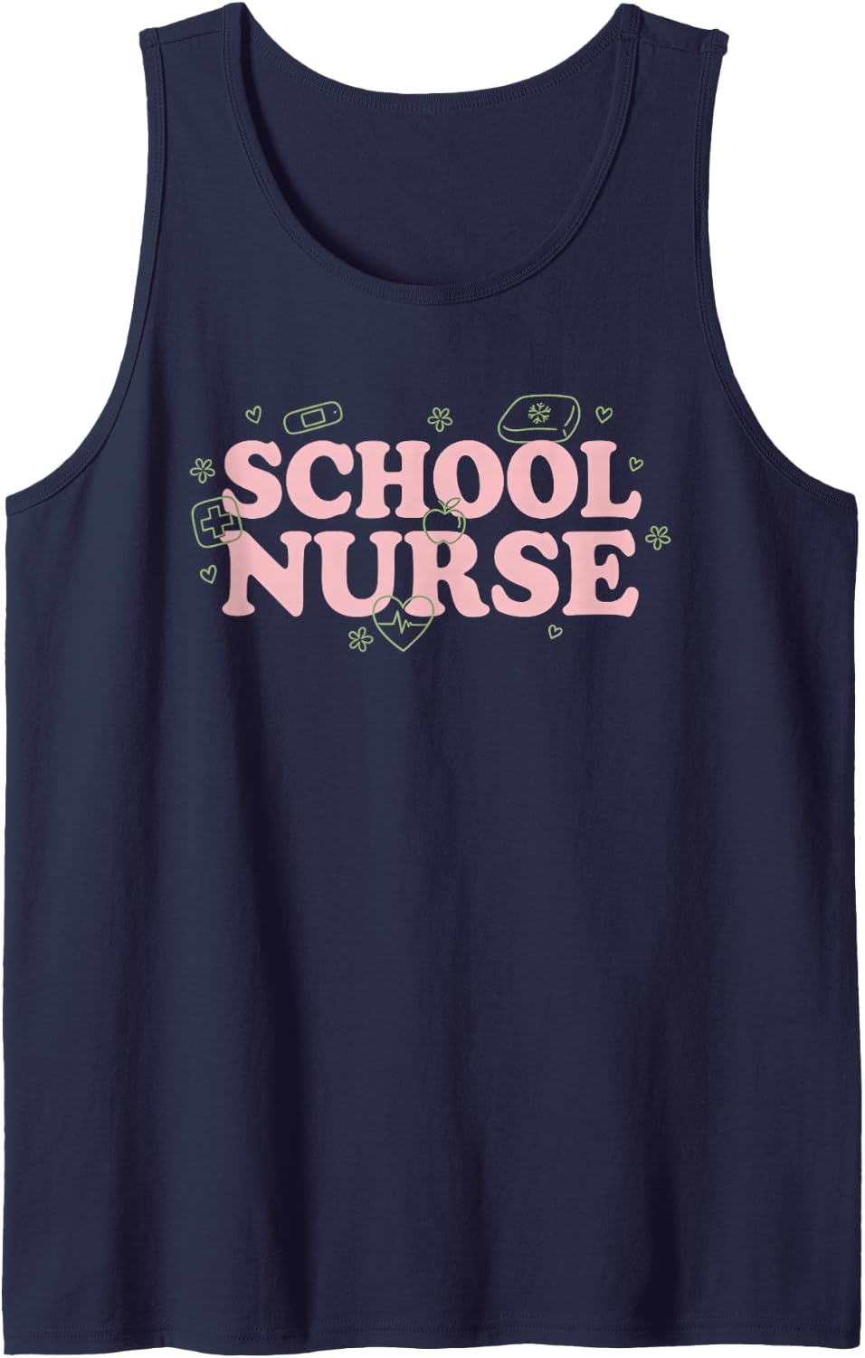 School Nurse Infirmary Health Nurses Sleeveless Tank Top - Navy Blue